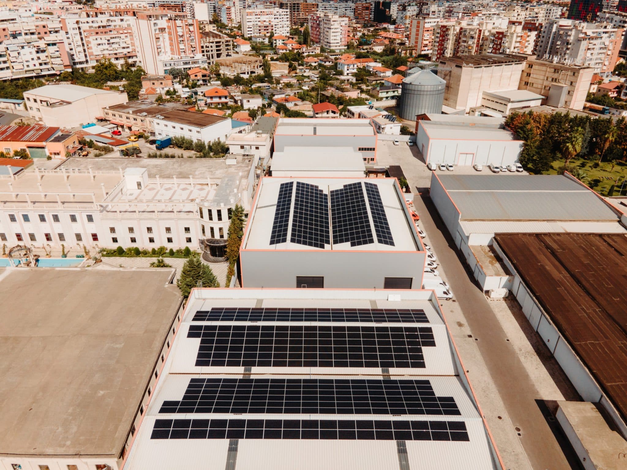 Tobacco Holding Group rooftop solar in Tirana