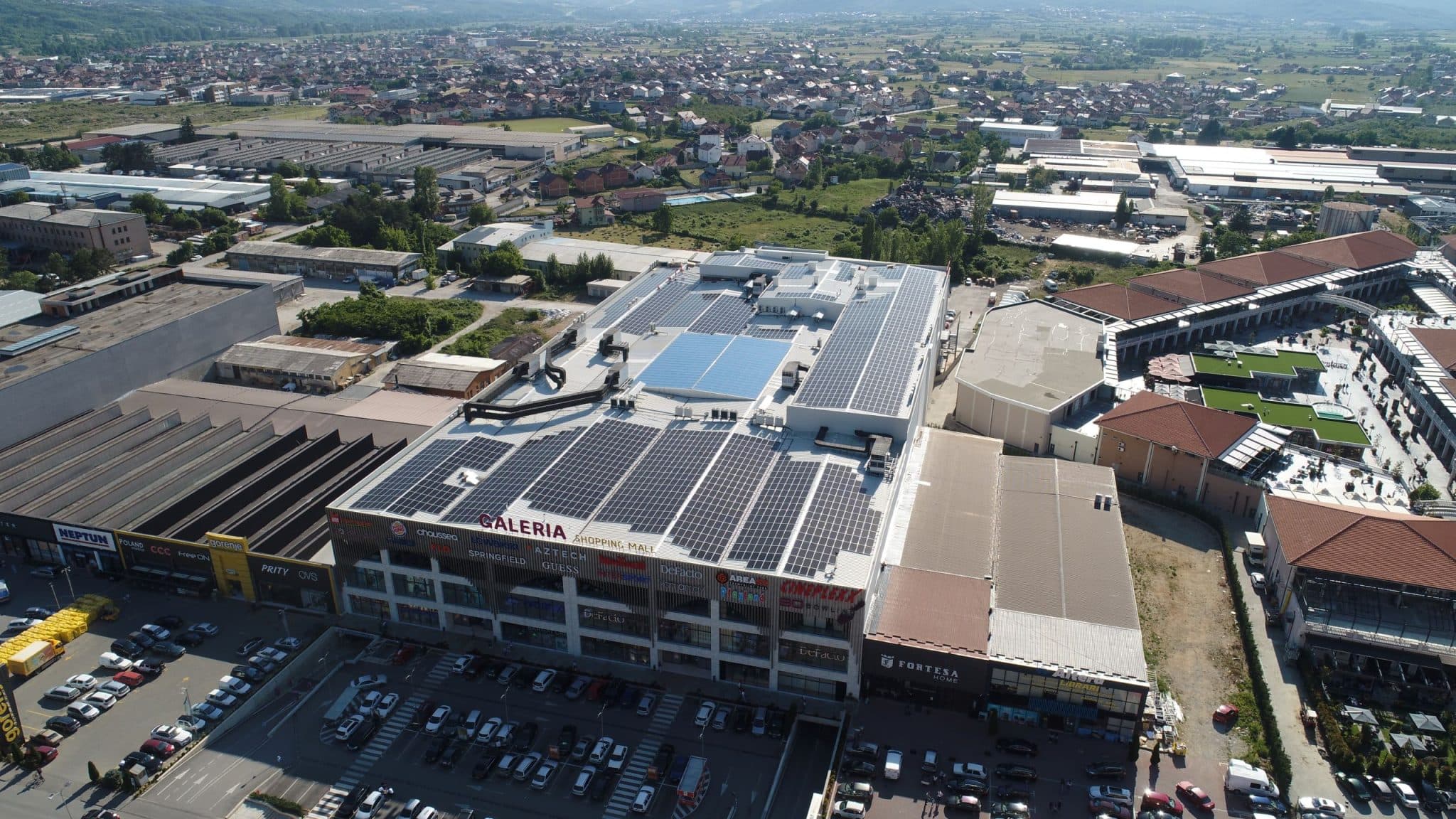 Galeria Shopping Mall rooftop solar in Prizren