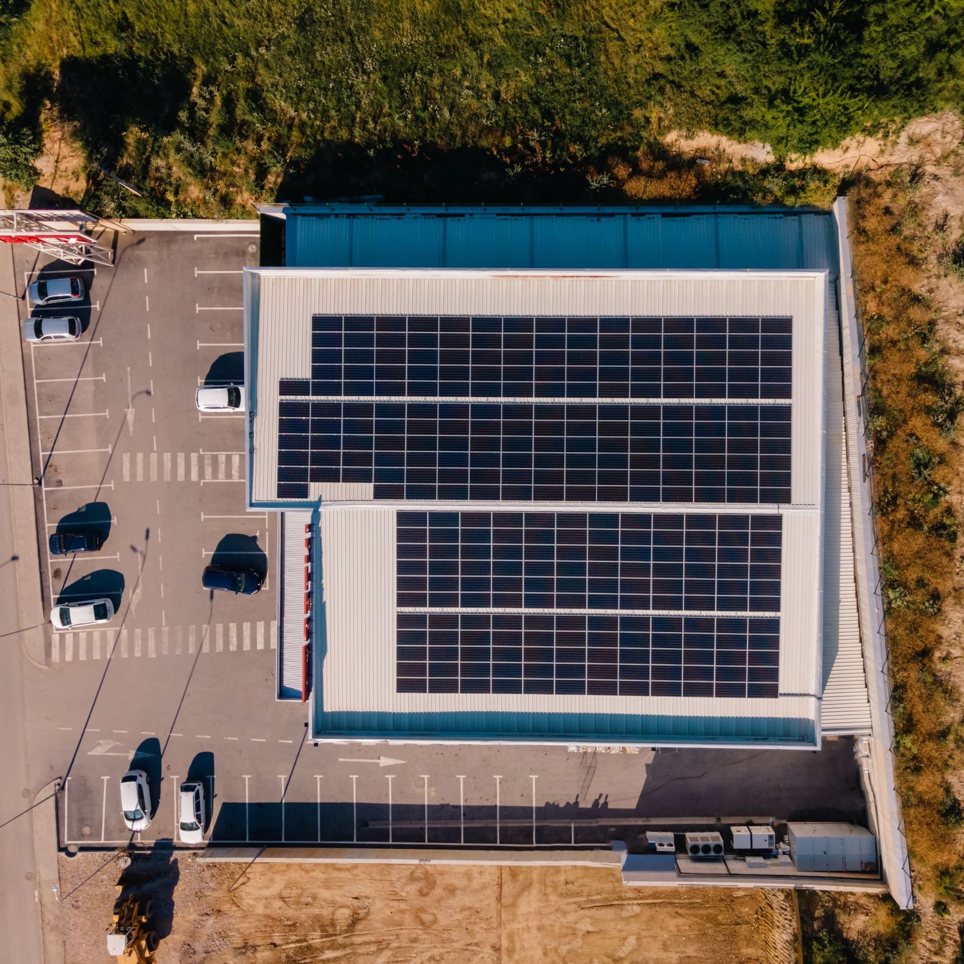 Rooftop solar installation on the Interex supermarket in Prishtina